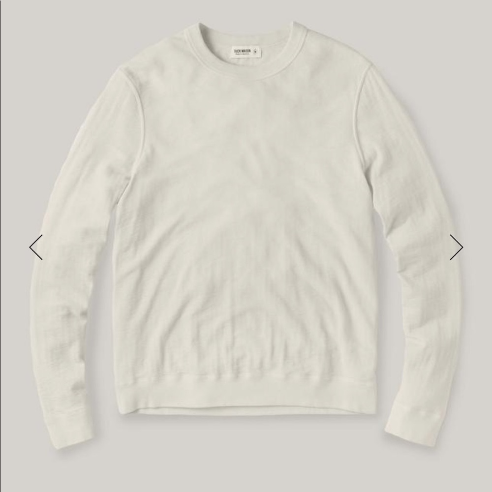 Buck mason lightweight white crewneck sweater